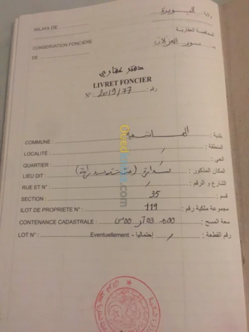 Vente Terrain Bouira El hachimia