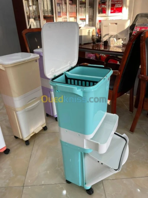 Poubelle 2 Niveaux , 3x1 Pratique Et Polyvalente Pour Votre Cuisine Propre, Organisée