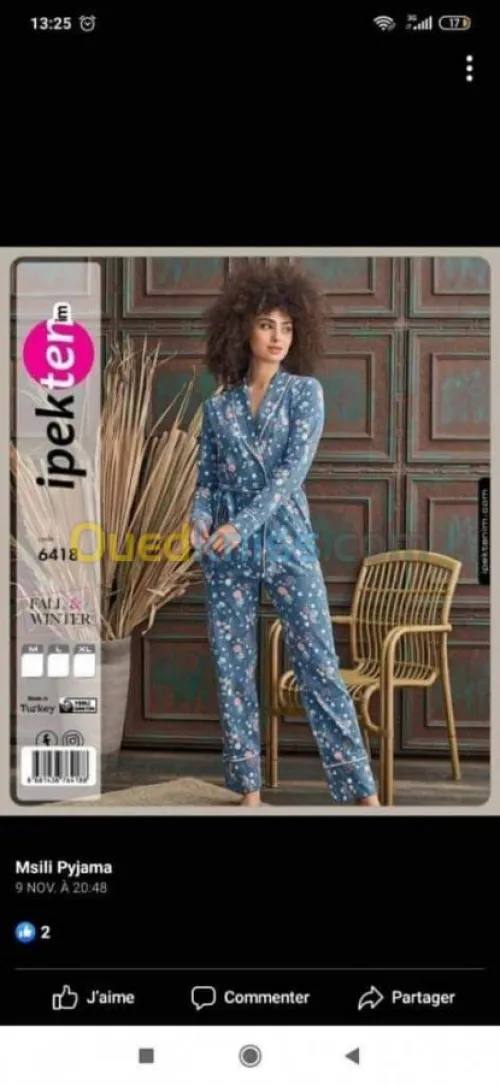 Pyjama ipek la haut game en promotion