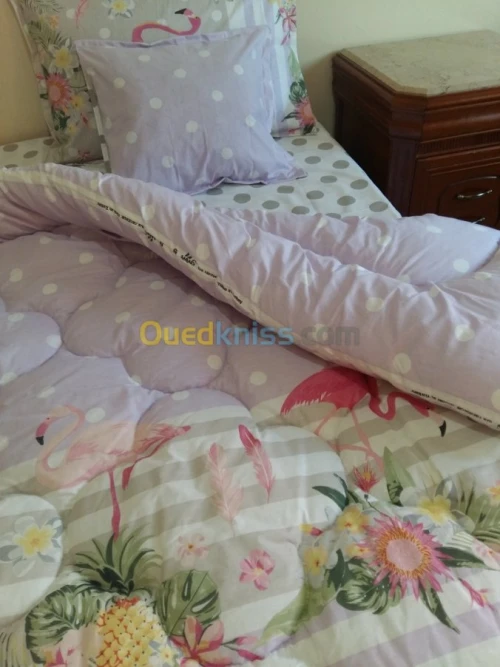 couettes et drap 