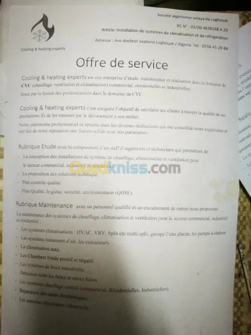 Étude Installation et réparation 