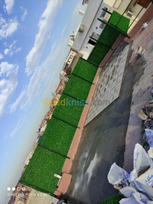 Brise vue en grillage gazonné