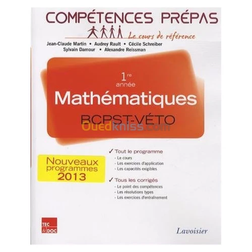 Mathématiques 1re année BCPST-VÉTO (Collection Compétences Prépas)