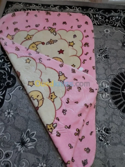Couverture double face rose - bébé 