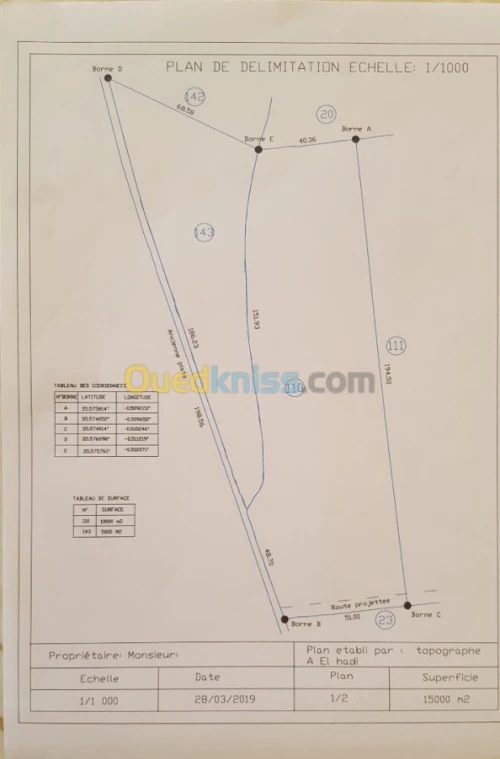 Vente Terrain Oran Oued tlelat