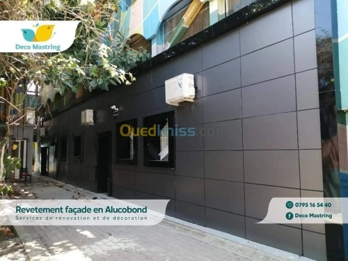 Revêtement façade (Alucobond,mur rideaux, mono couche) et tout traveaux de finition interieur 