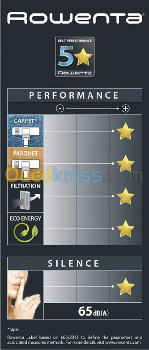 Aspirateur SANS SAC Rowenta 5 Etoiles RO7260- 2,5L-550W