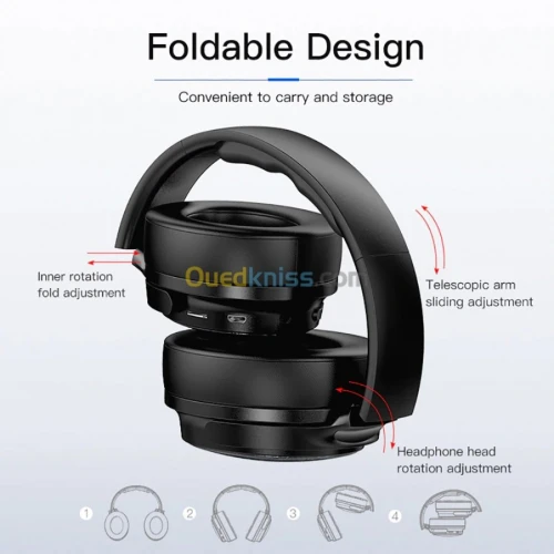 Casque Sans-fil bluetooth 5.0 AWEI A780BL pliable IPX5 étanche Micro SD
