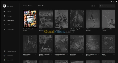 Compte Epic Games GTA5 moddé + 99 Jeux