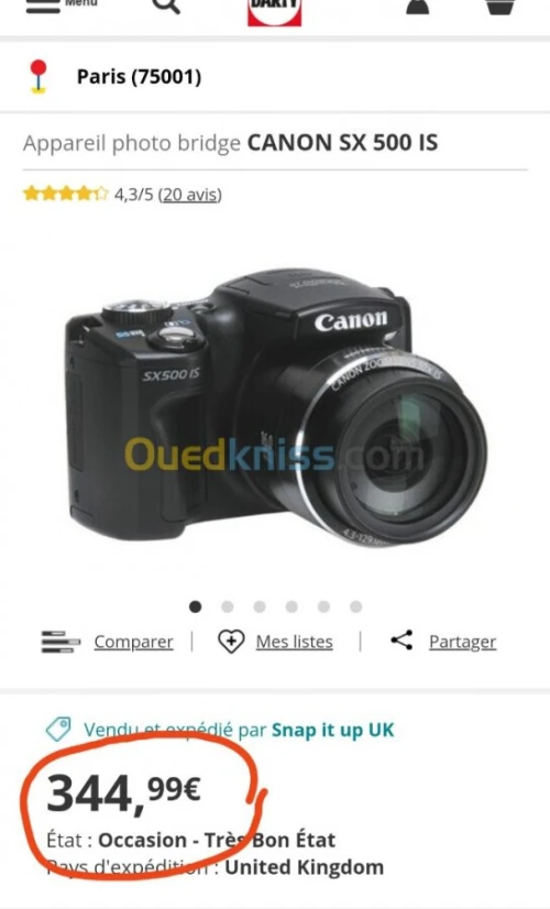 Canon sx500is caméra appareil photo 