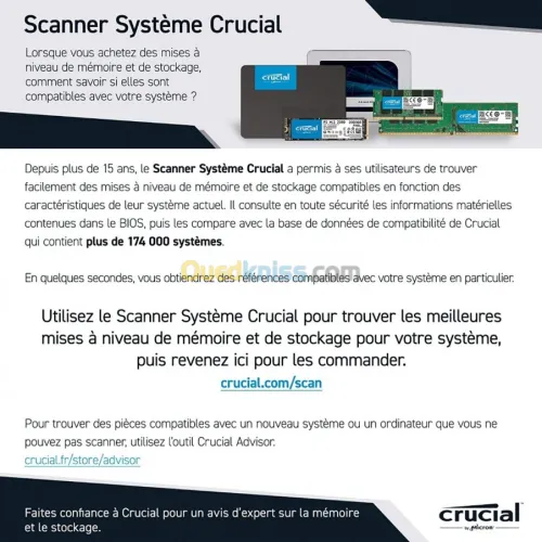 SSD Crucial P2 P5 M.2 PCIe NVMe 500 Go