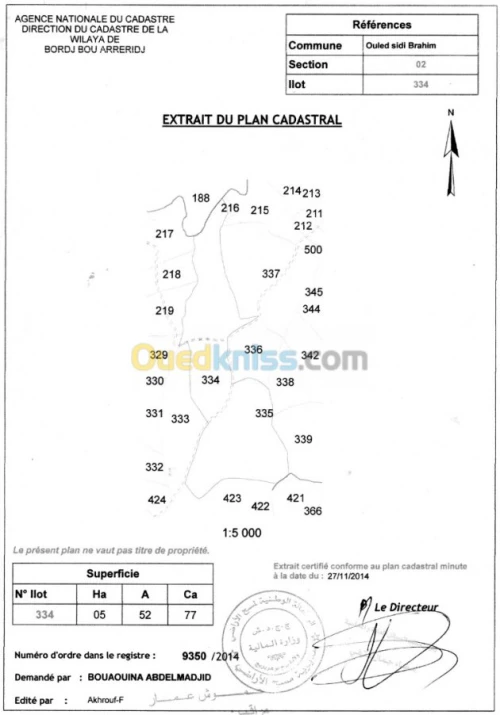 Location Terrain Bordj bou arreridj Ouled sidi brahim