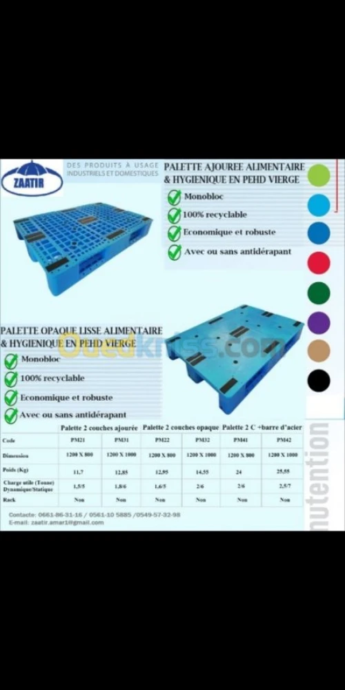 Caisse palette et palette de manutenti