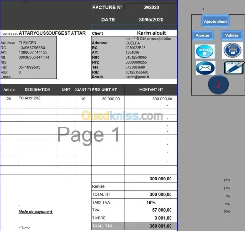 Application IFU FACTURATION CAISSE