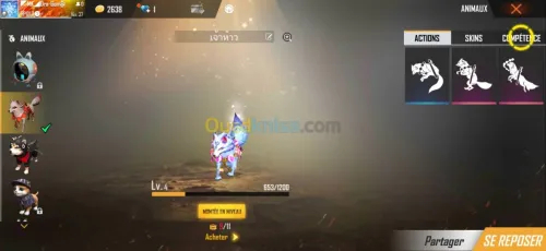 Compte free fire serveur Thaïlande 