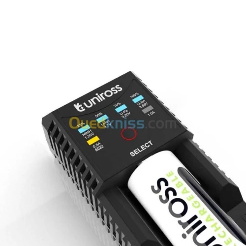 Chargeur UNIROSS Smart Mini 3T LED pour Ni-Cd/Ni-MH, LiFeP04, Li-ion 18650 22650 26500 26650