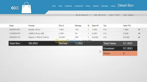 Logiciel Gestion Vente Réparation Télephones