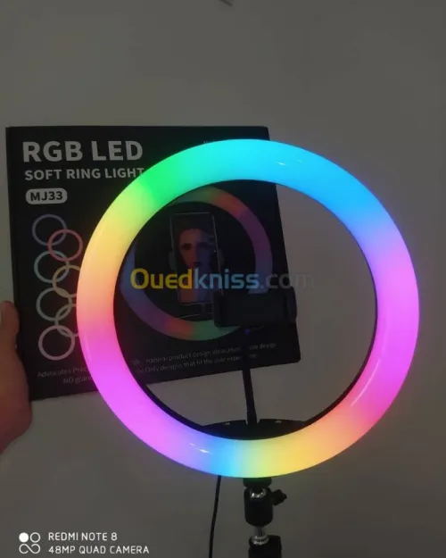 Ringlight rgb led 33cm + suport 2,2 mt
