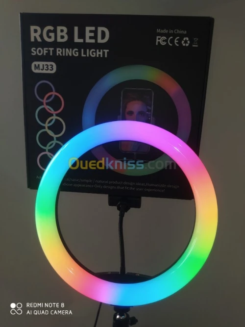 Ringlight rgb led 33cm + suport 2,2 mt