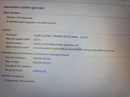 Station dell precision i7 ram 32 2 ssd