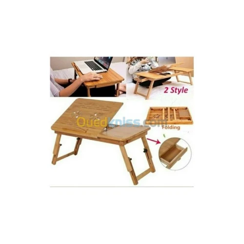 Table pour laptop en bois bambou 