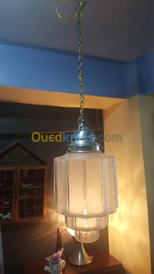 Lustre suspension verre sablé
