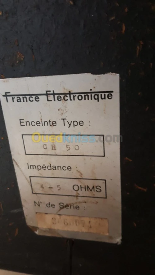 Enceinte France Electronique CH 50, Baffles, Haut parleur