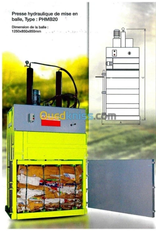 Presse  hydraulique de mise en balle