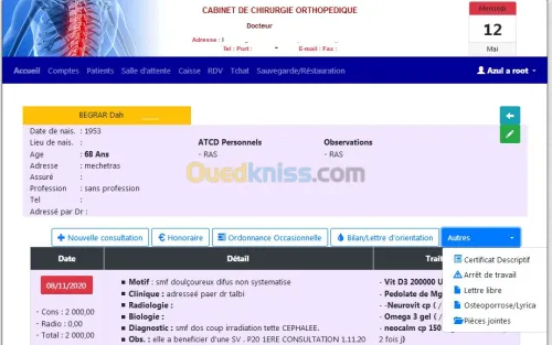 Logiciel cabinet médical Traumatologie