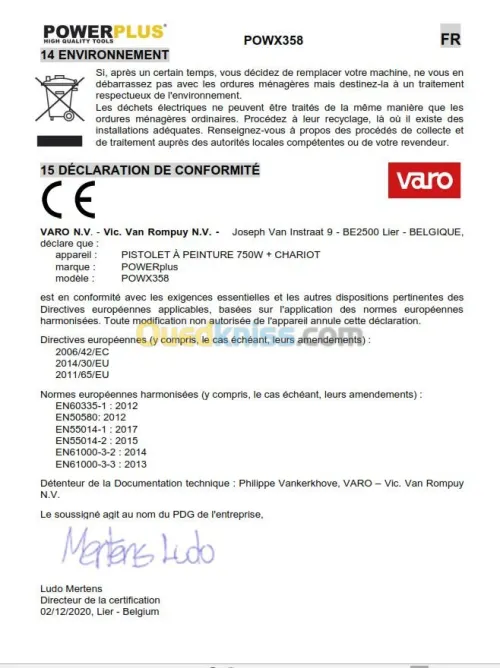 Varo Pistolet peinture à Air Intégré 