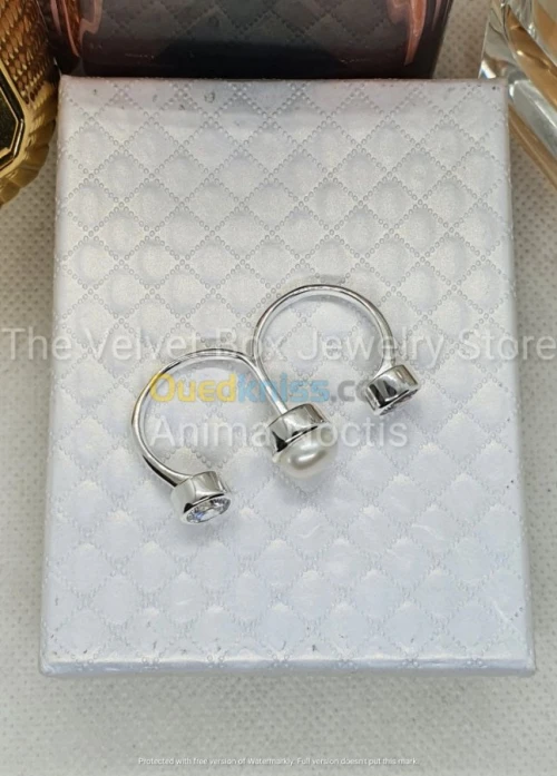 Bague double en argent rhodié 925