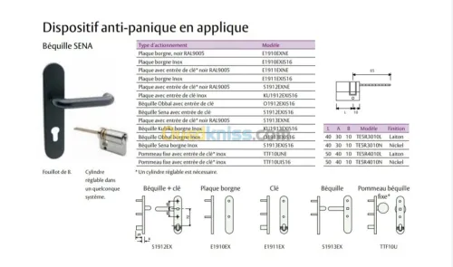 BARRE ANTI PANIQUE , ISSUE DE SECOURS