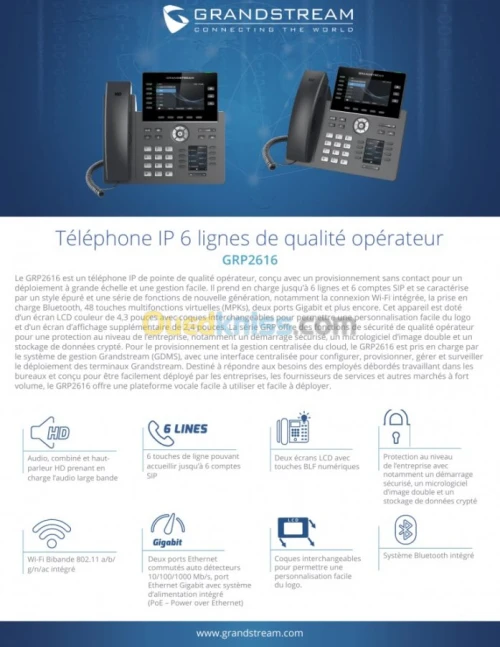 Téléphone IP GRANDSTREAM GRP2616