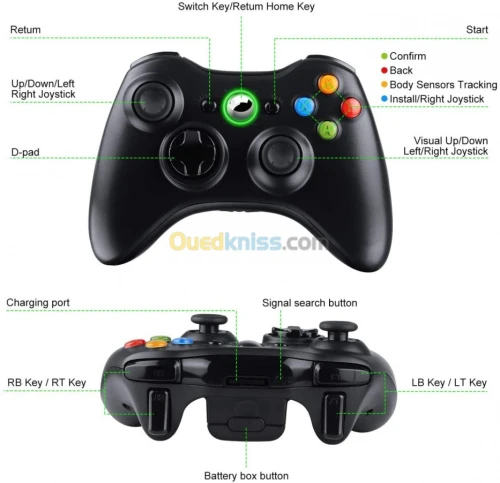 MANETTE XBOX 360 SANS FIL AVEC CONTRÔLEUR GAMING CONFORTABLE ET PRÉCIS