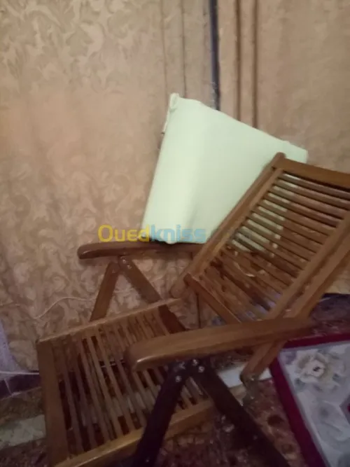 Chaise pliable et inclinable bois mass