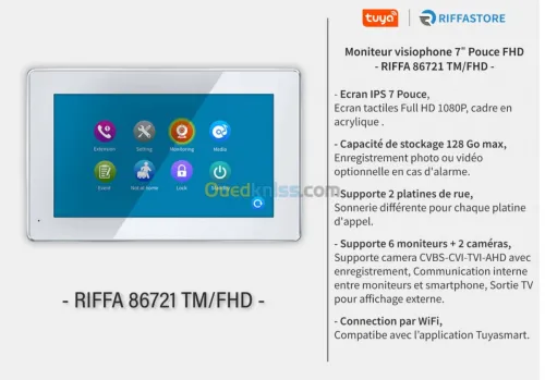 Moniteur visiophone RIFFA 86721 TM/FHD