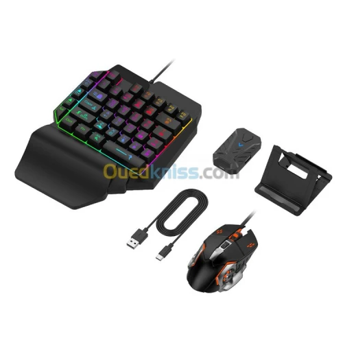 PACK Ensemble 4 en 1 avec clavier et souris, convertisseur Bluetooth mobiles Android et IOS
