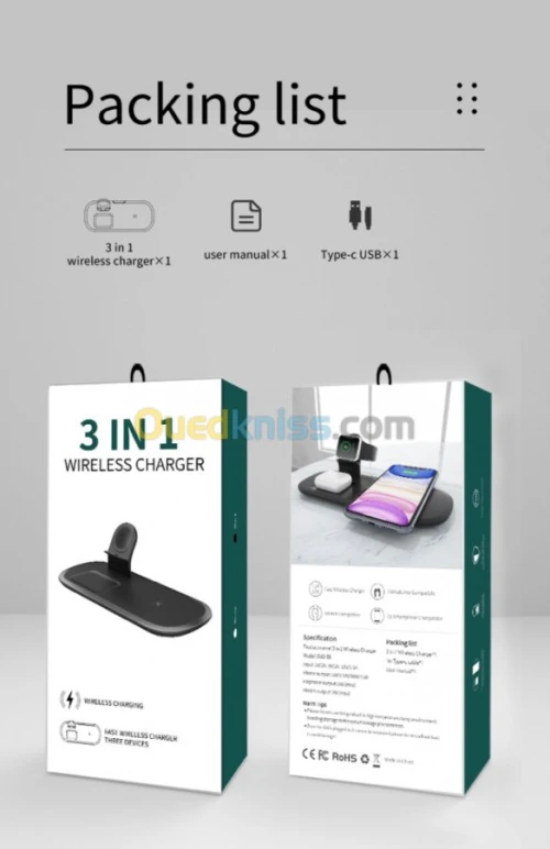 Chargeur 3in1 wireless 