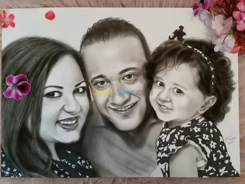 Portrait sur commande. 