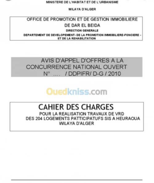 rempli cahier de charge