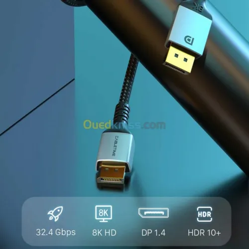 Cable Premium DisplayPort DP to DP 1.4 8K Ultra HD 32.4Gbps 8K/60Hz 4K/144Hz 2m