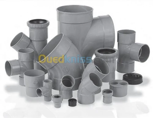 Accessoires Pvc et tube gris et blanc