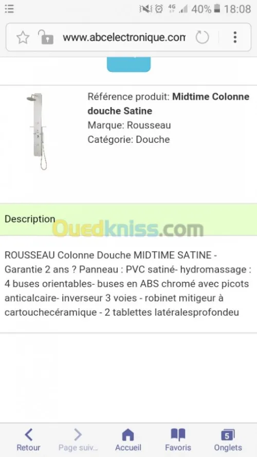 Colonne de douche de marque française