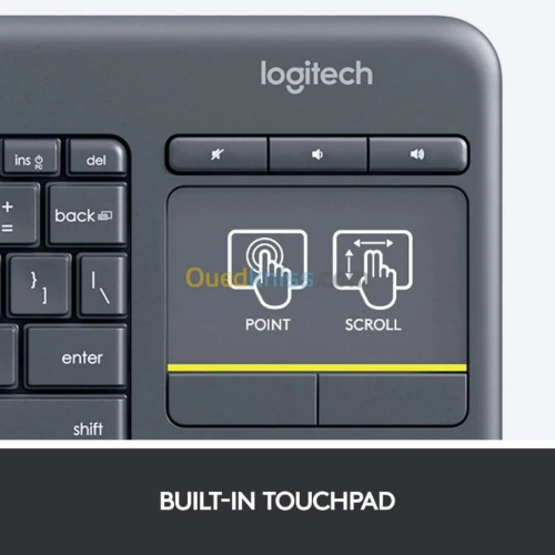 Logitech K400 clavier sans fil avec pavé tactile intégré pour PC salon et multimedia