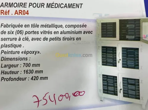Toute les armoire medical et Gueridon