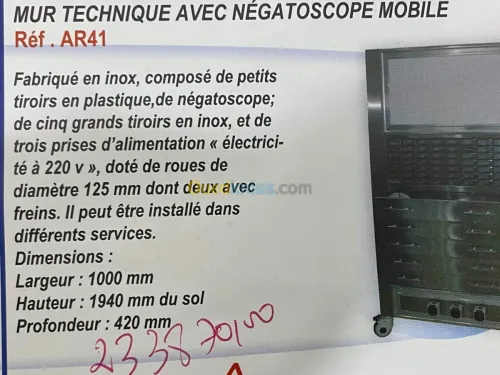 Toute les armoire medical et Gueridon