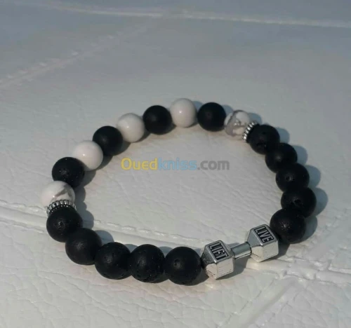 Bracelet homme pierres naturelles turq