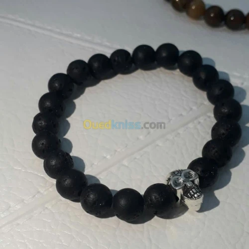 Bracelet homme pierres naturelles turq
