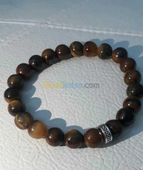 Bracelet homme pierres naturelles turq