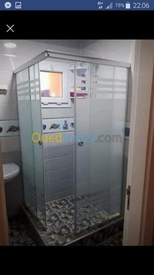 Aluminium , vitrine, douche italienne 